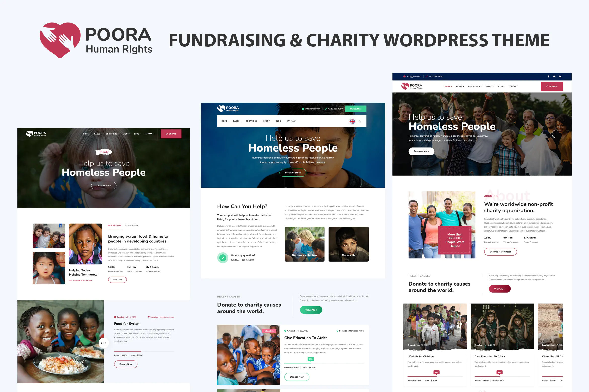 Poora - Fundraising & Charity WordPress Theme插图