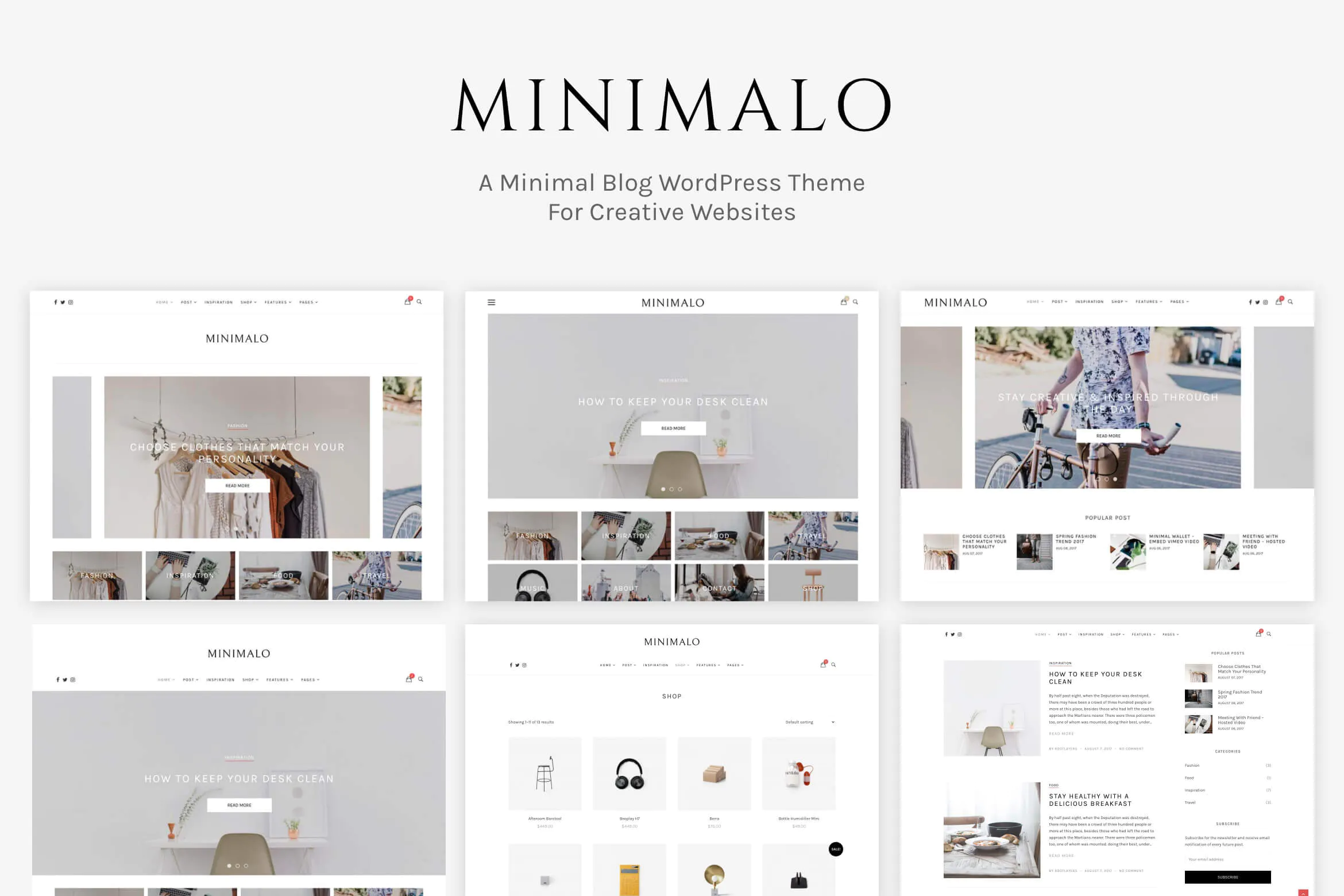 Minimalo - A Minimal Blog WordPress Theme插图