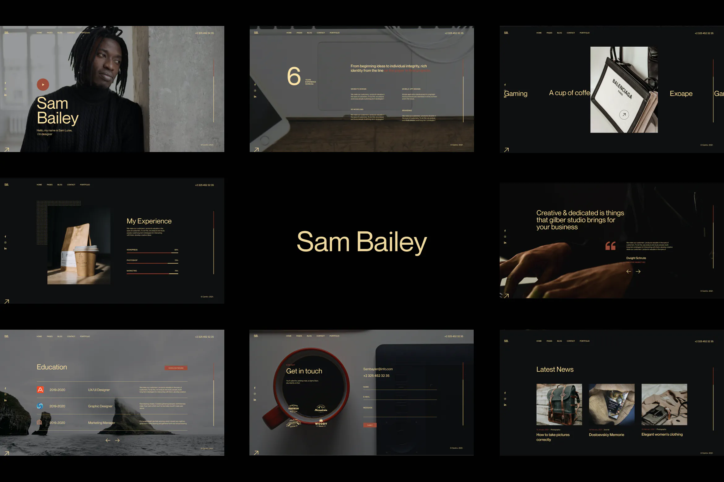 Sam Bailey – Personal CV/Resume WordPress Theme