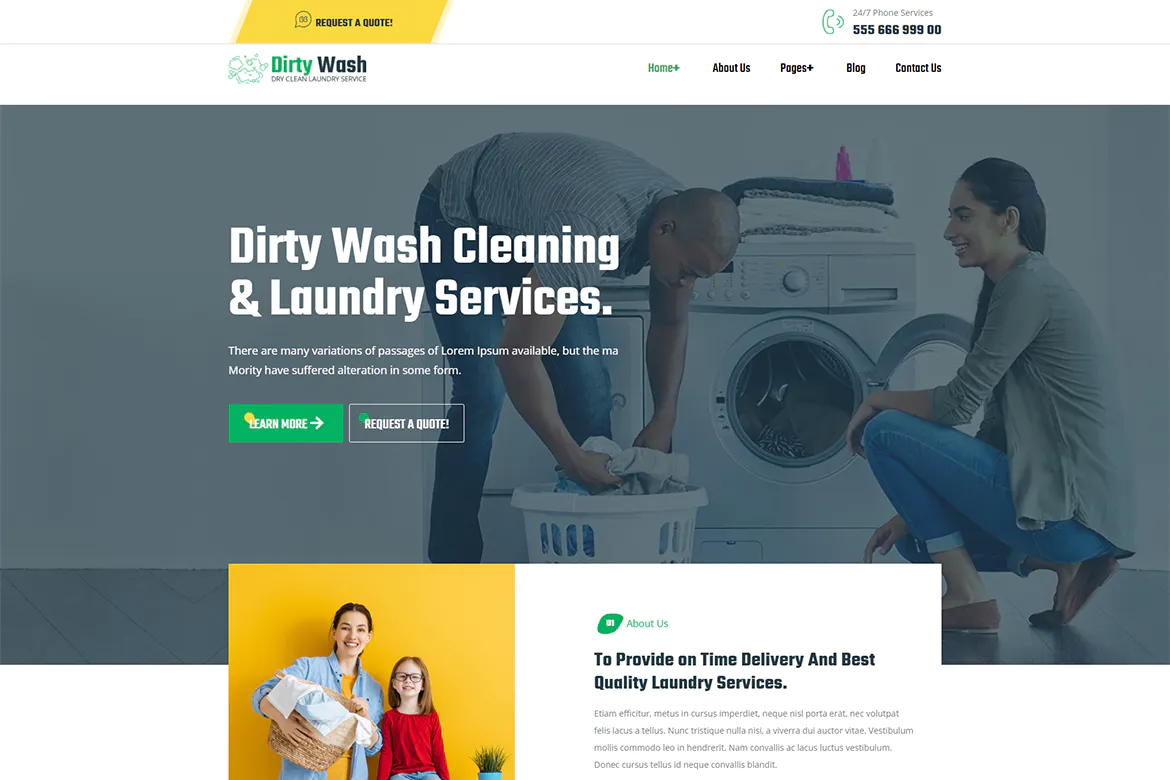 DirtyWash – Laundry Service WordPress Theme插图2