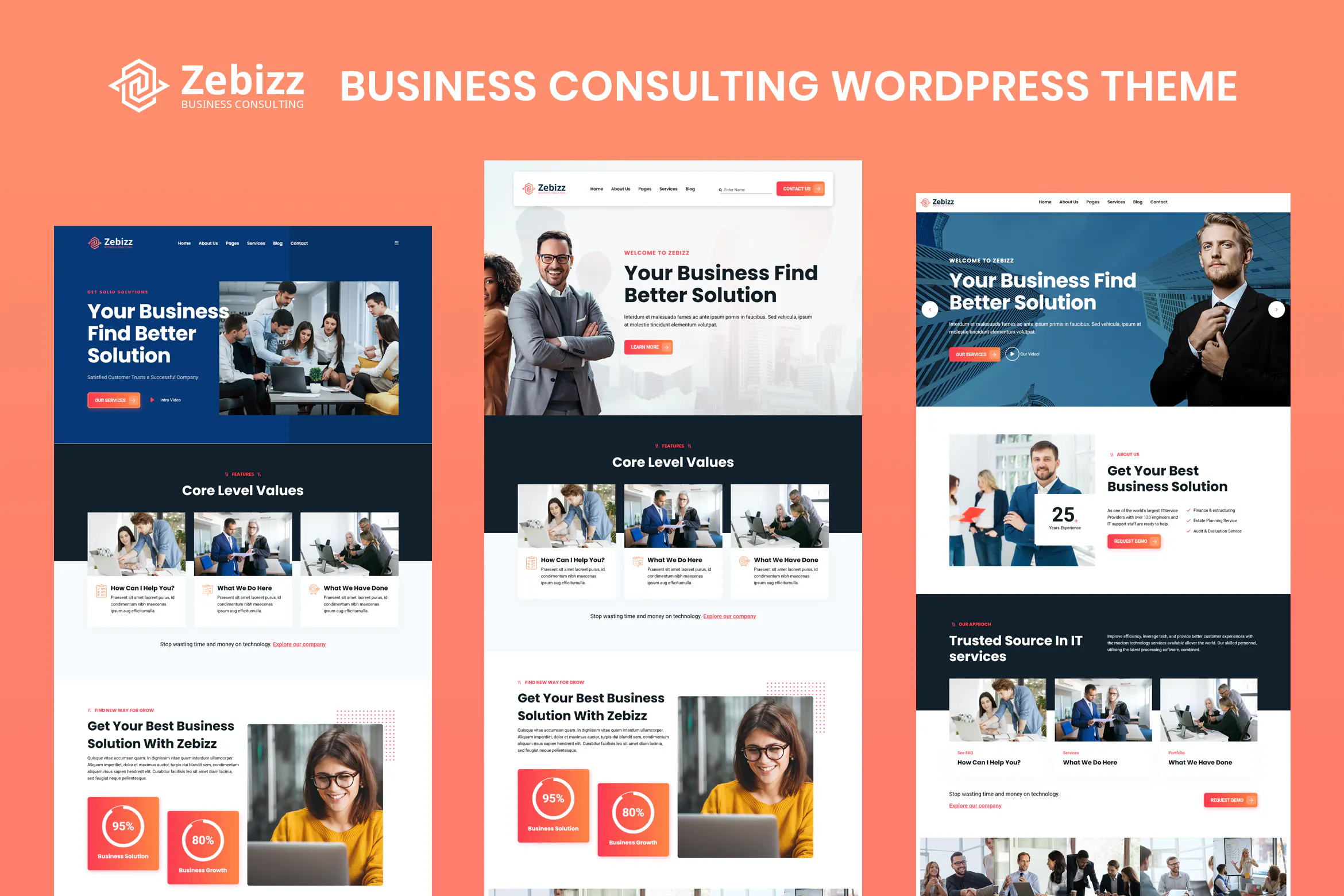Zebizz - Business Consulting WordPress Theme插图