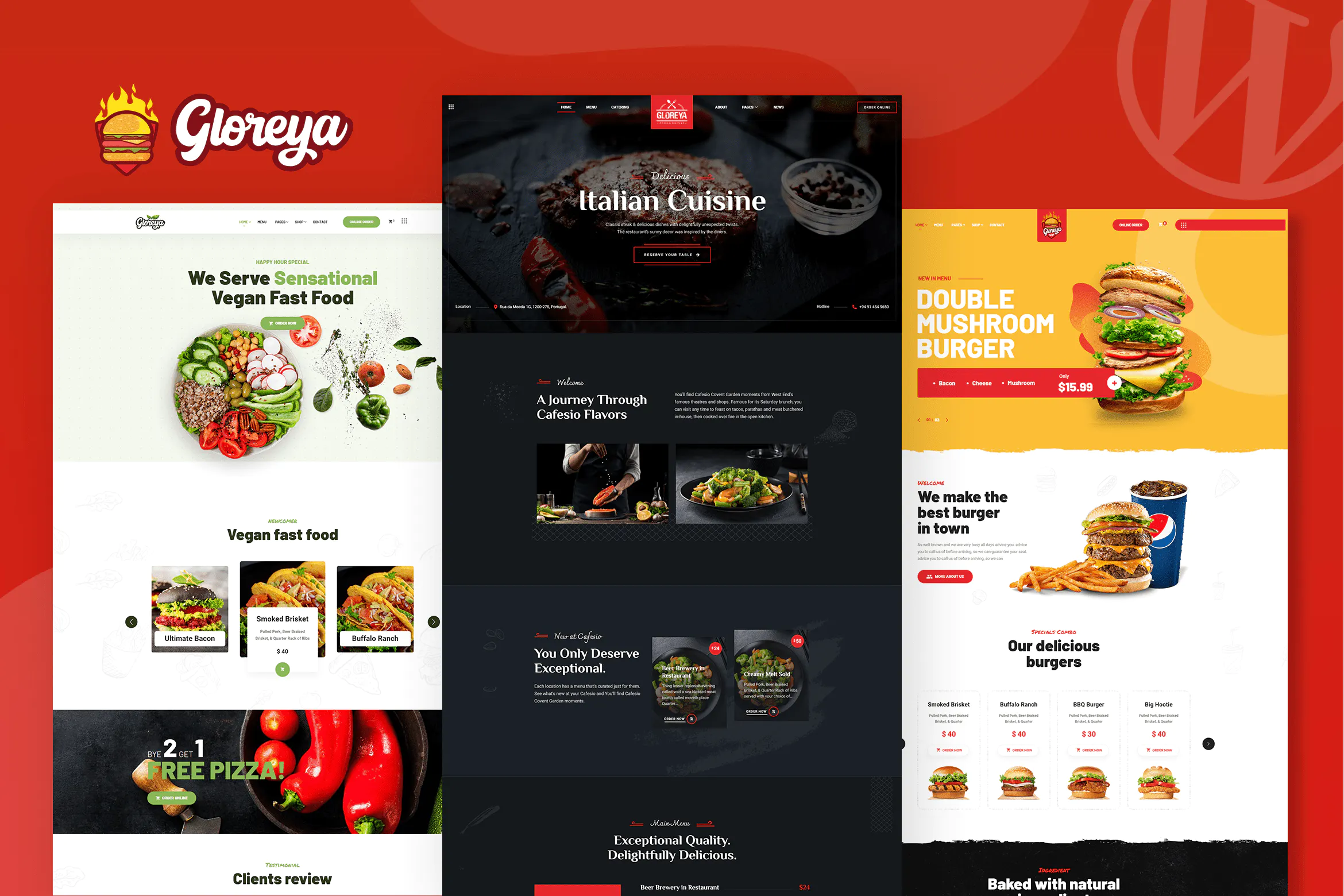 Gloreya – Fast Food Restaurant WordPress Theme插图