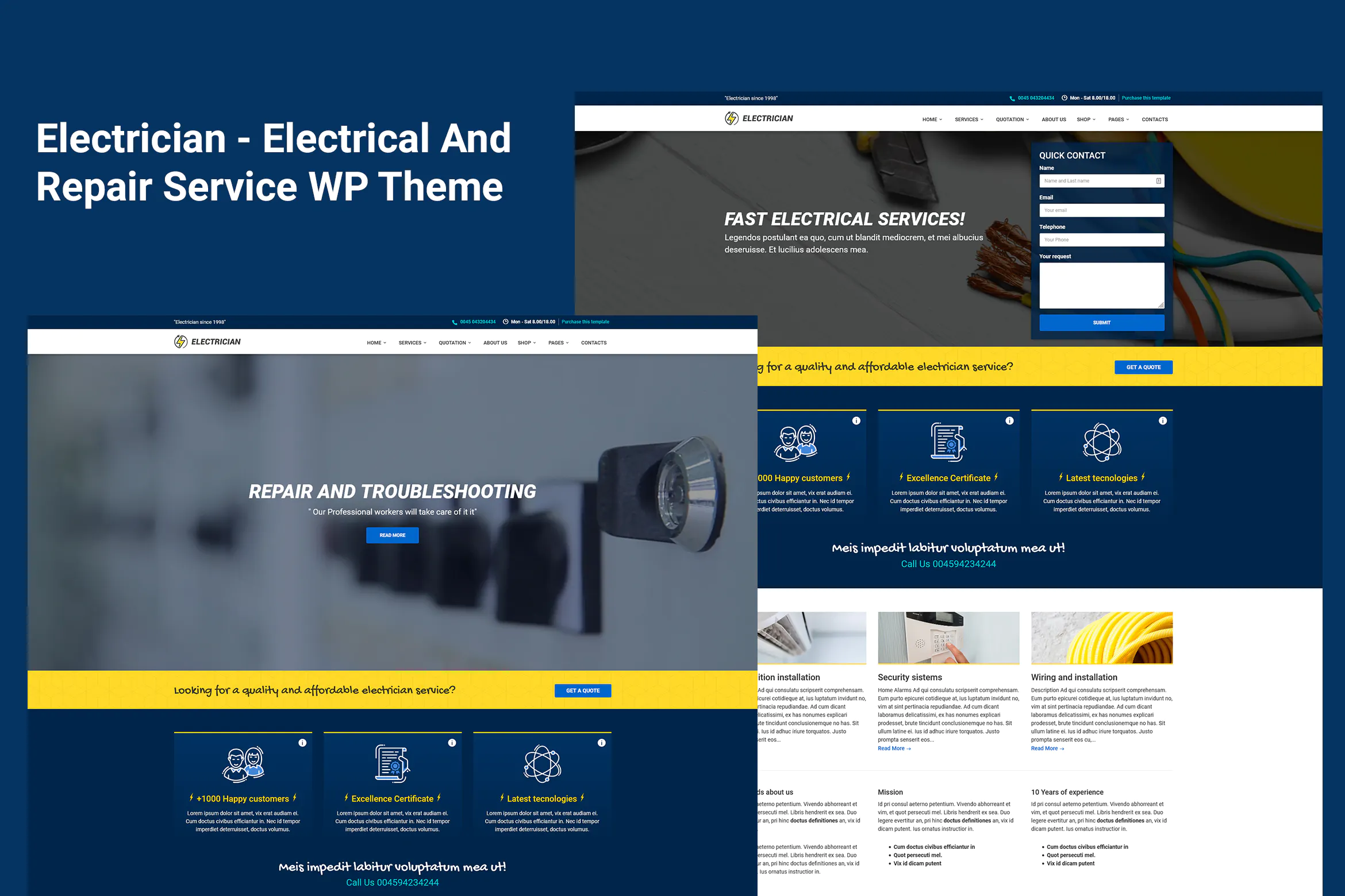 Electrician - Electrical Service WordPress