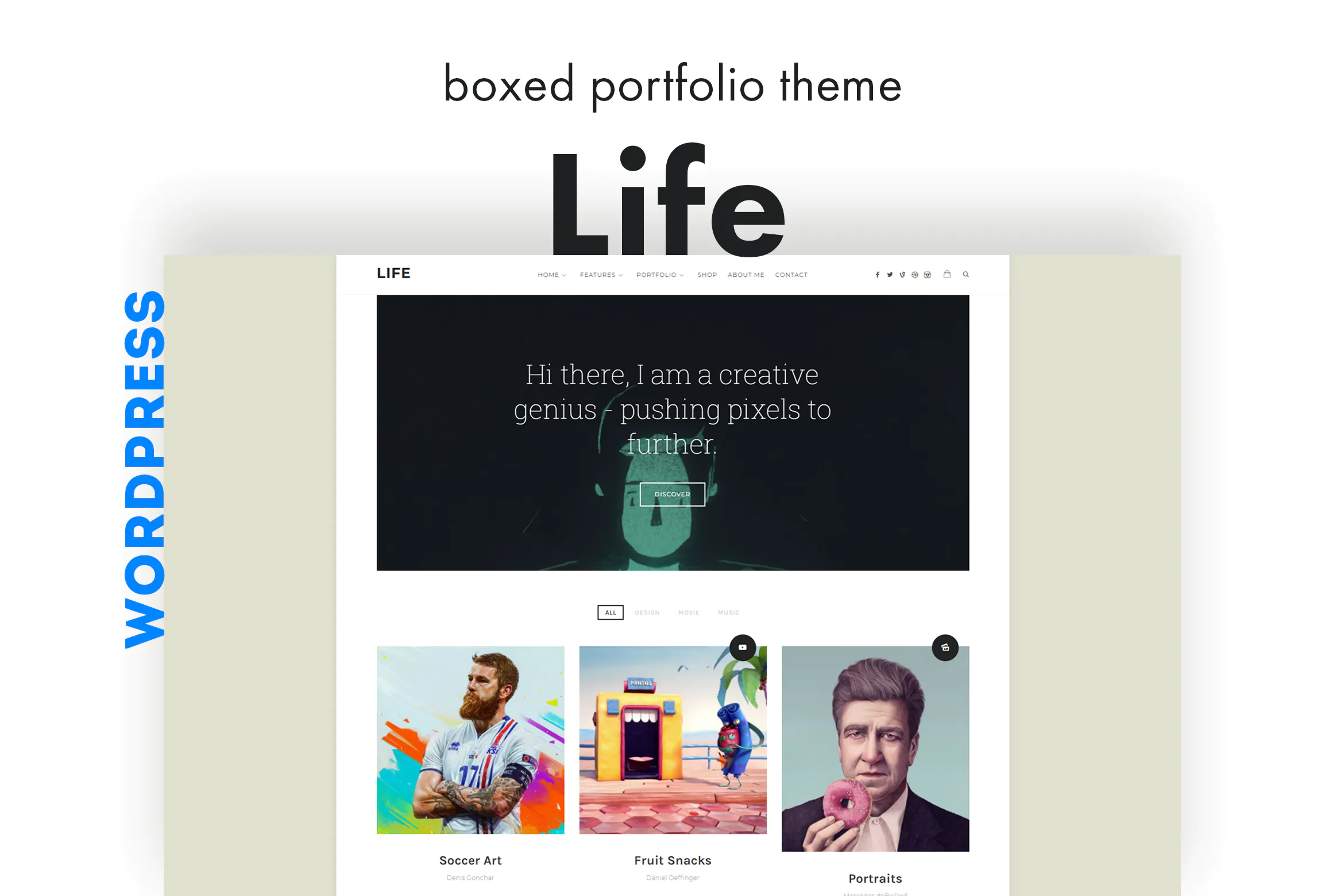 Life - Boxed Portfolio WordPress Theme插图