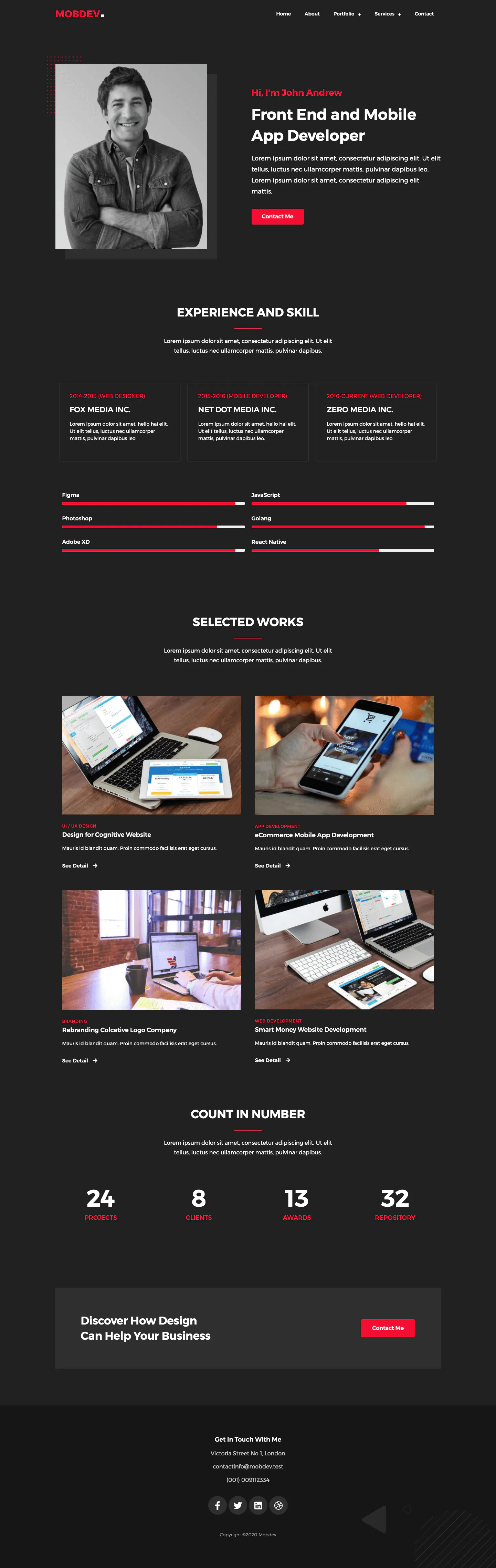 Mobdev - Creative Portfolio & Resume Elementor Template Kit插图3