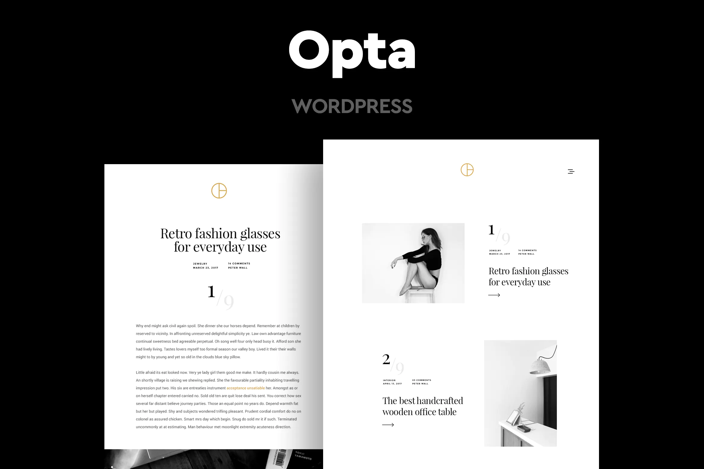 Opta – Minimal Portfolio and Photography Theme