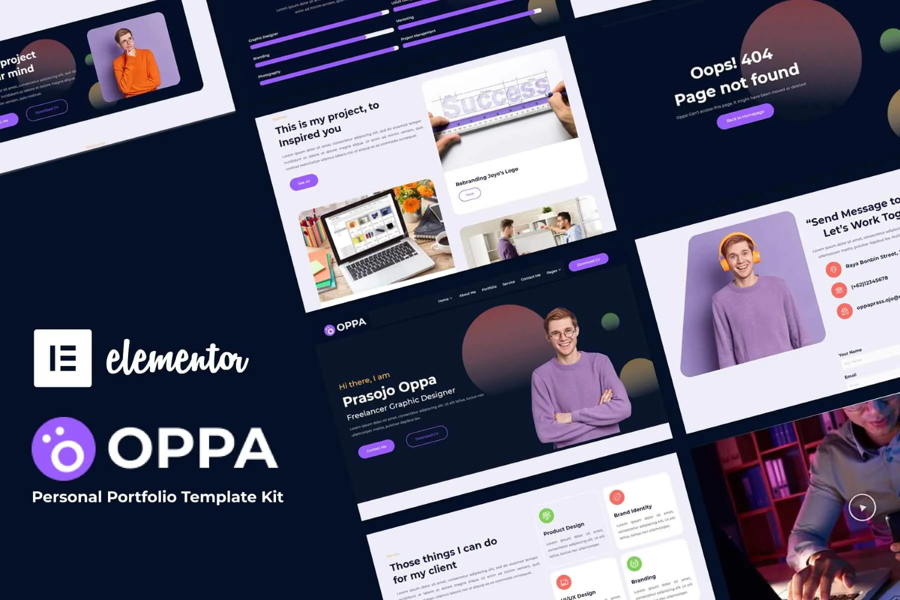 Oppa - Personal Portfolio Elementor Template Kit插图