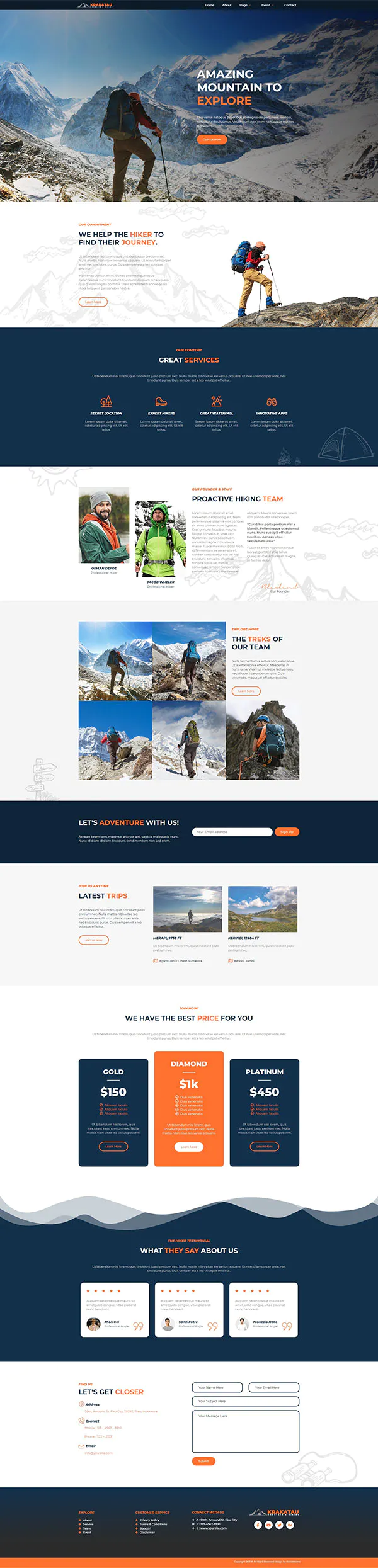 Krakatau - Mountain & Hiking Elementor Template Kit插图3