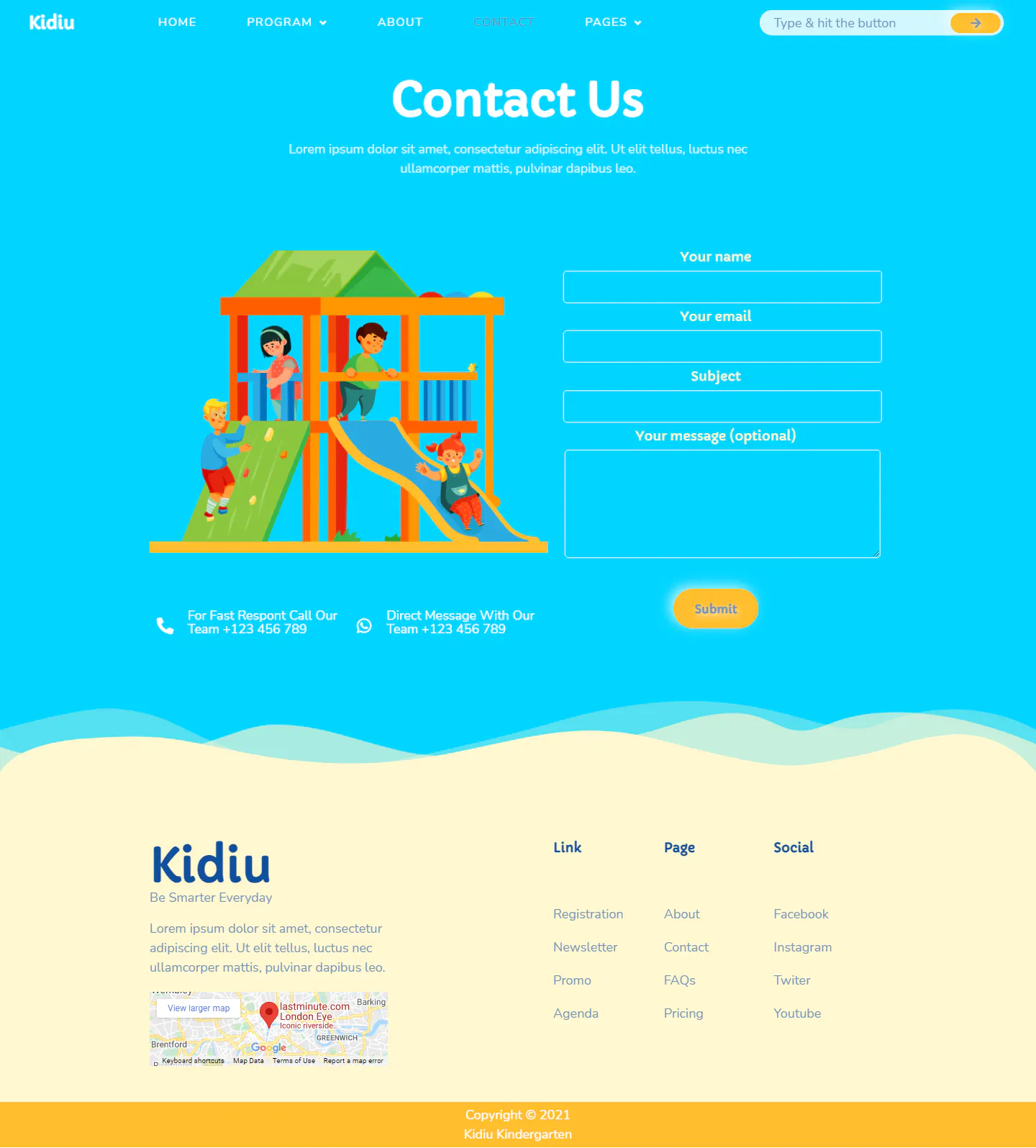 Kidiu Kindergarten - Child Care Elementor Template Kit插图5