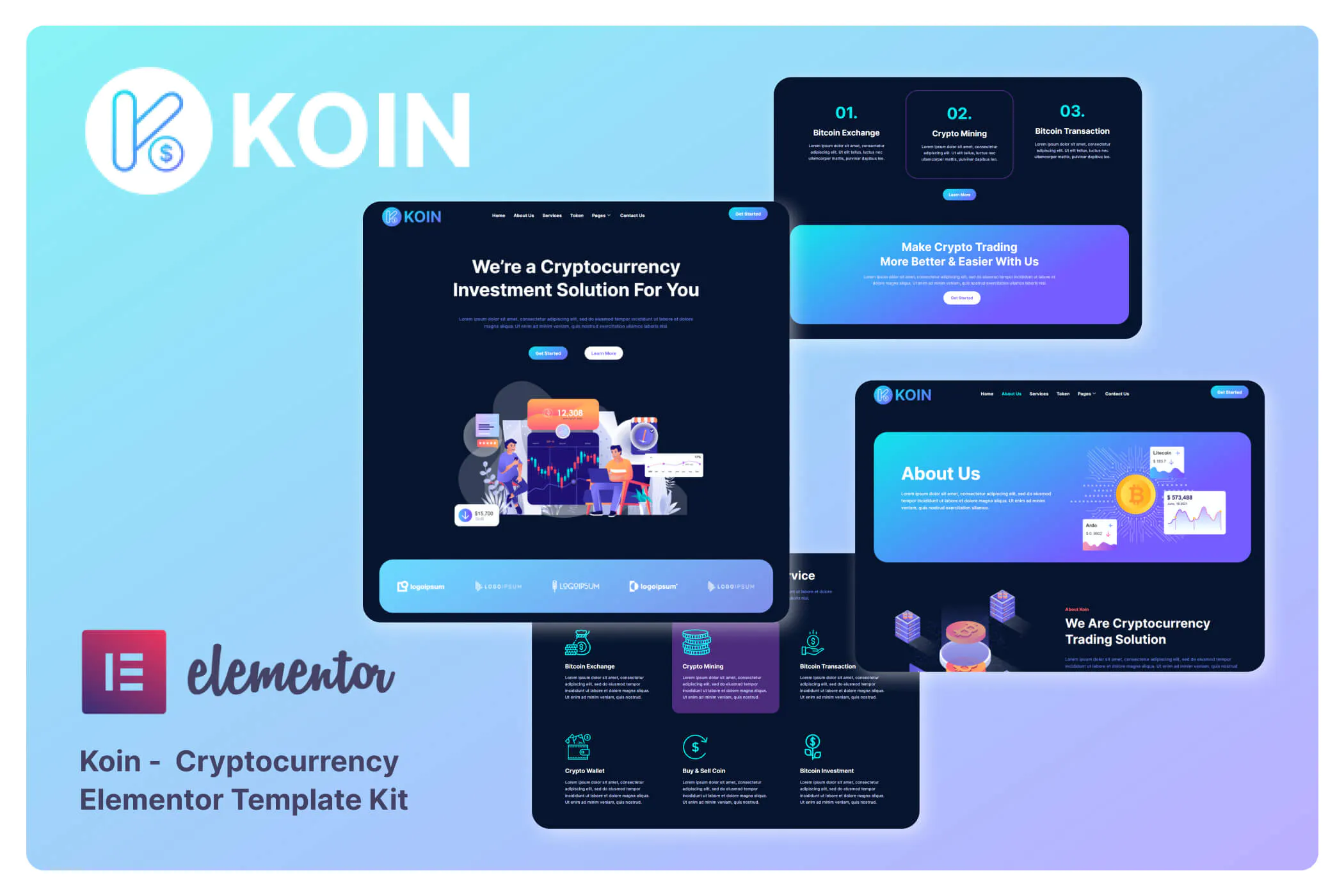Koin - Cryptocurrency Elementor Template Kit插图