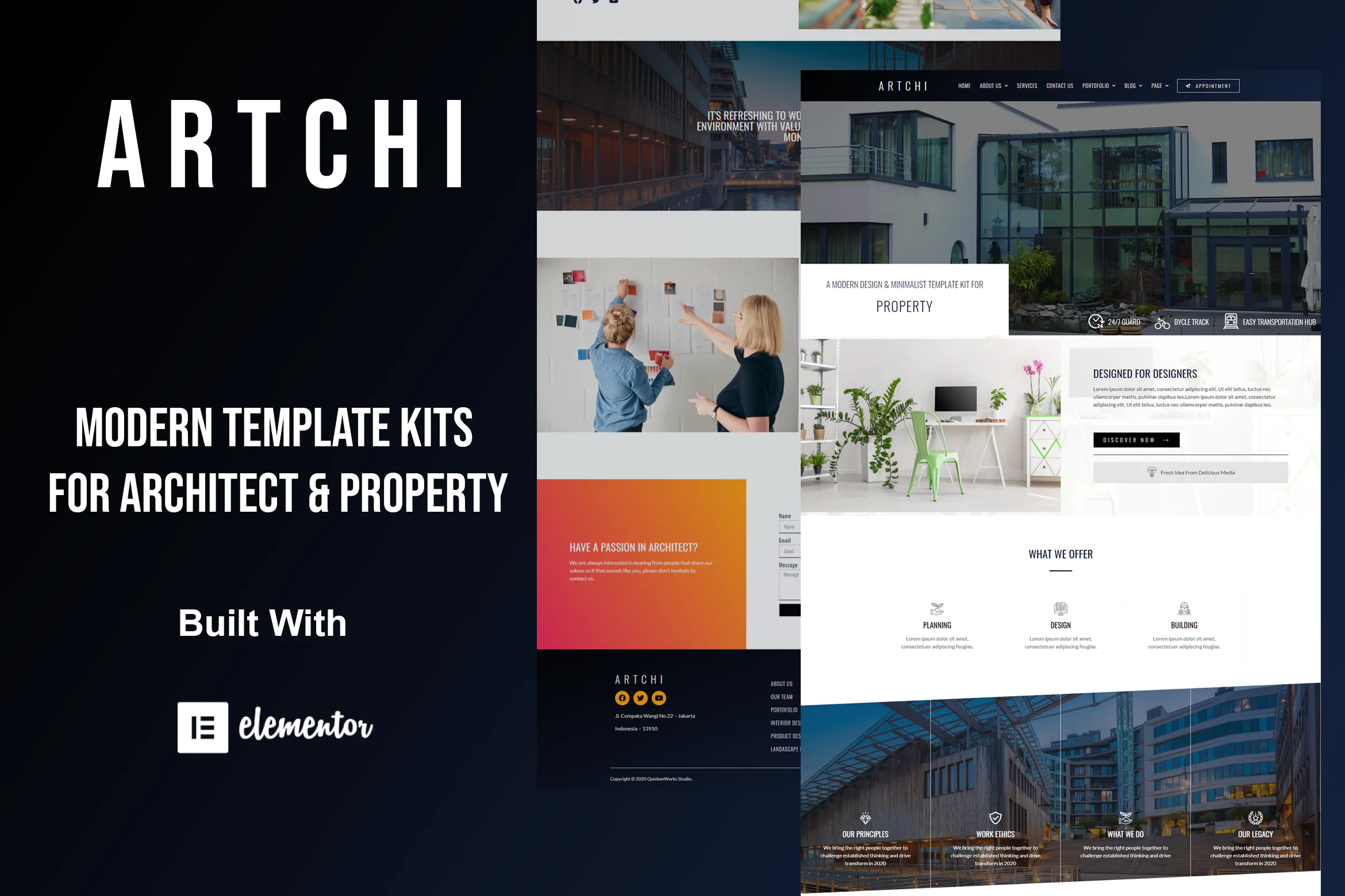 Artchi - Modern Architecture Elementor Template Kit插图