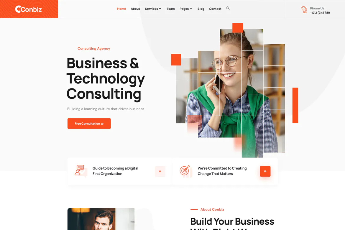 Conbiz - Consultancy & Business Elementor Template Kit插图1