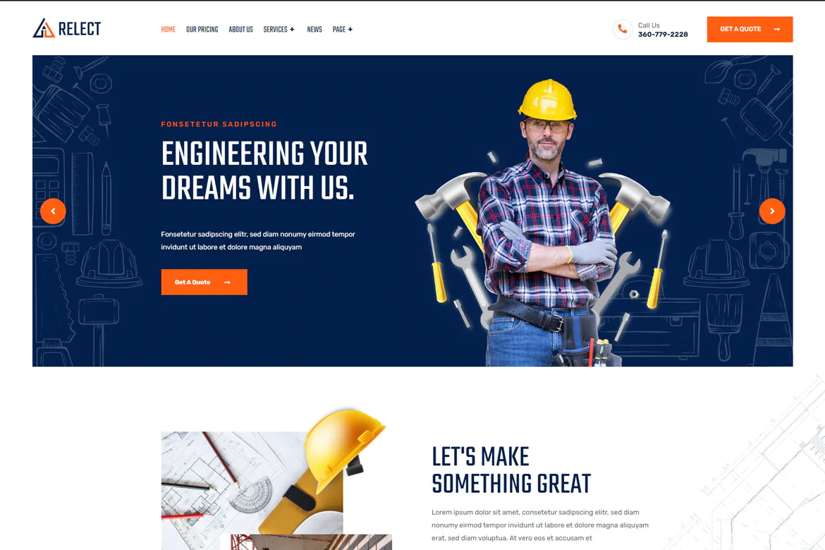 Relect - Construction & Building Elementor Template Kit插图1