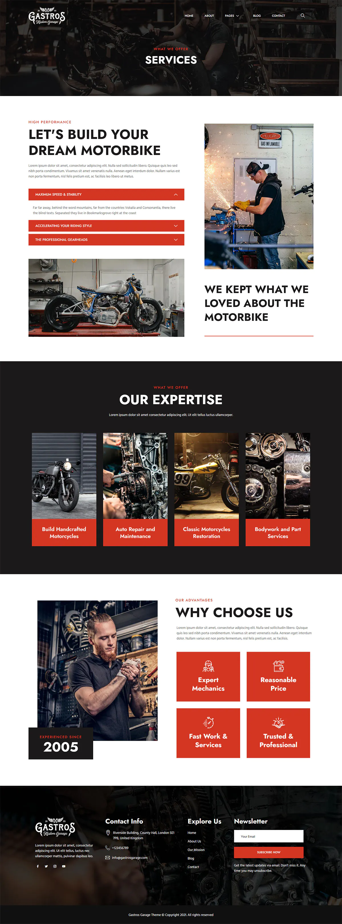Gastros Garage - Motorcycle Service Repair Elementor Template Kit插图3