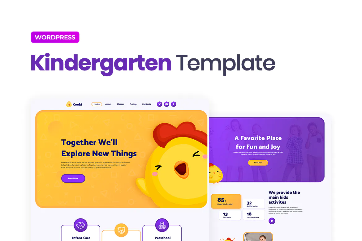 Kooki – Kindergarten Elementor Template Kit插图