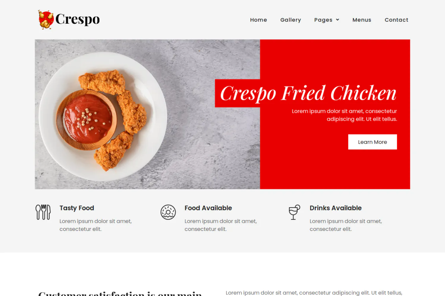 Crespo - Fast Food Restaurant Elementor Template Kit插图1