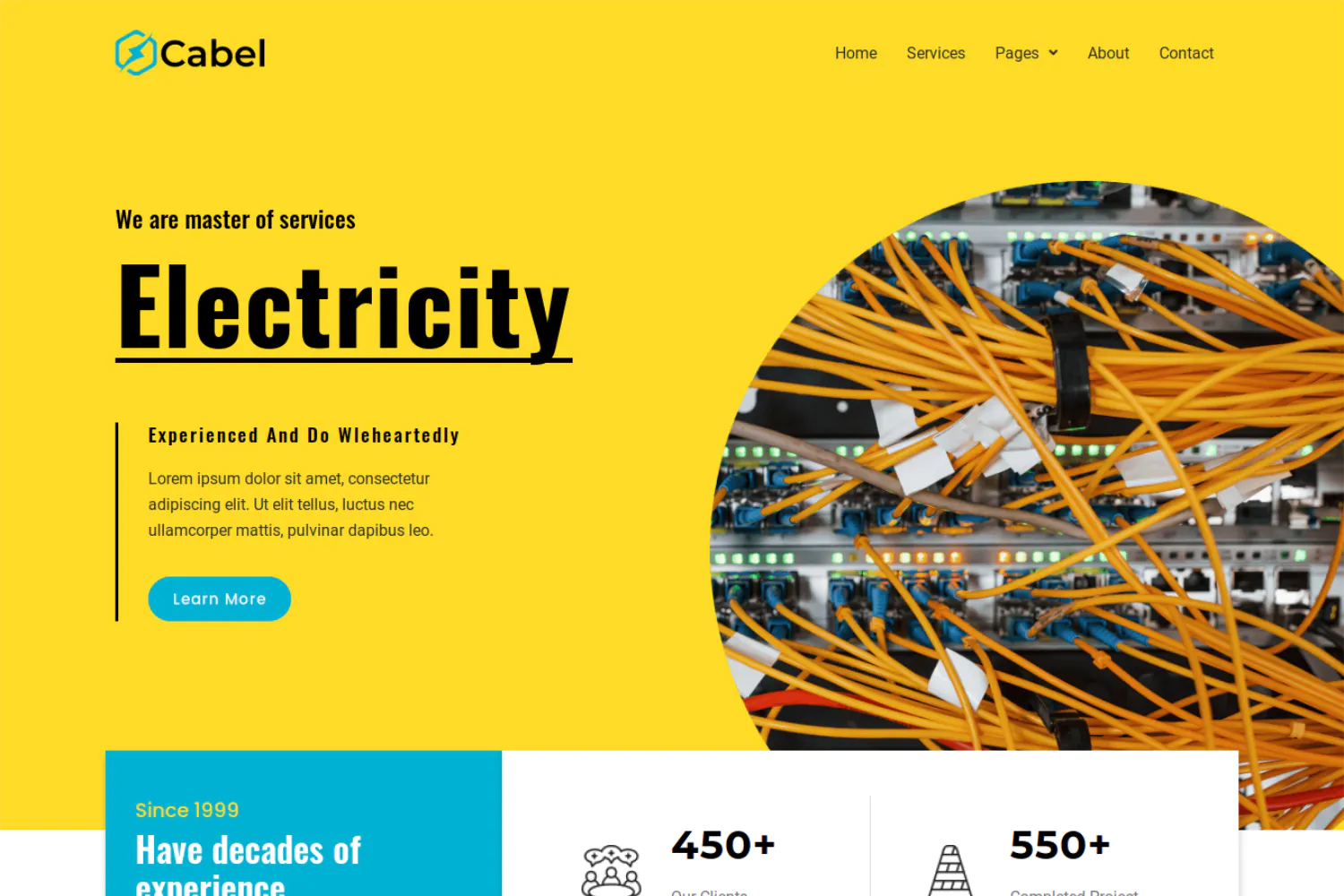 Cabel - Electricity Services Elementor Template Kit插图1