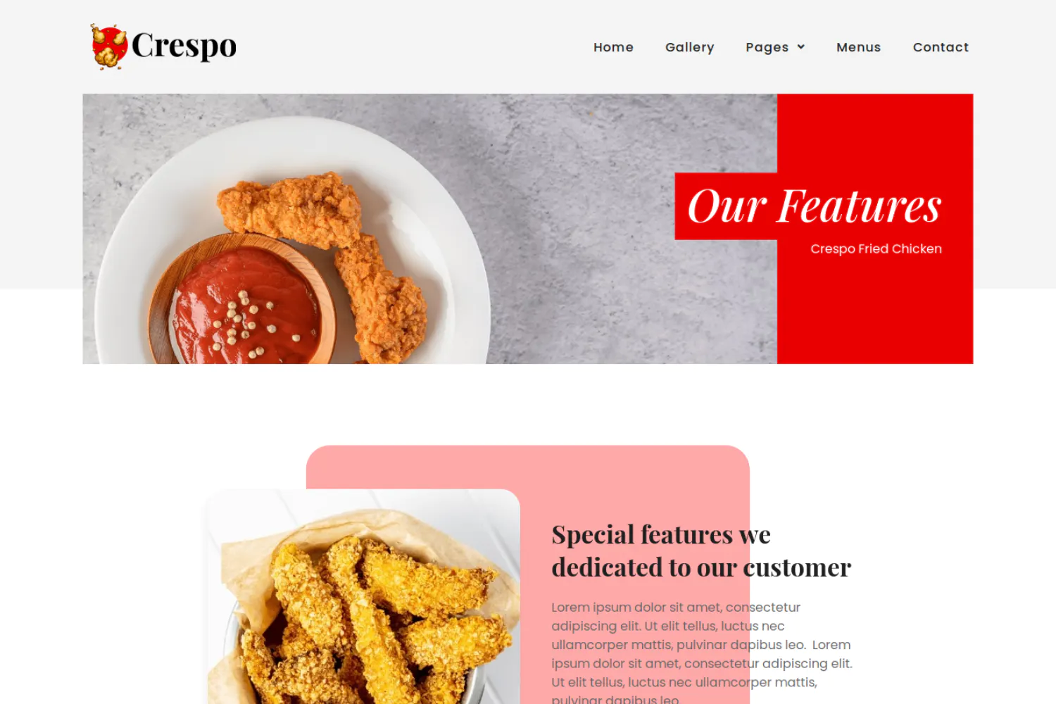 Crespo - Fast Food Restaurant Elementor Template Kit插图2