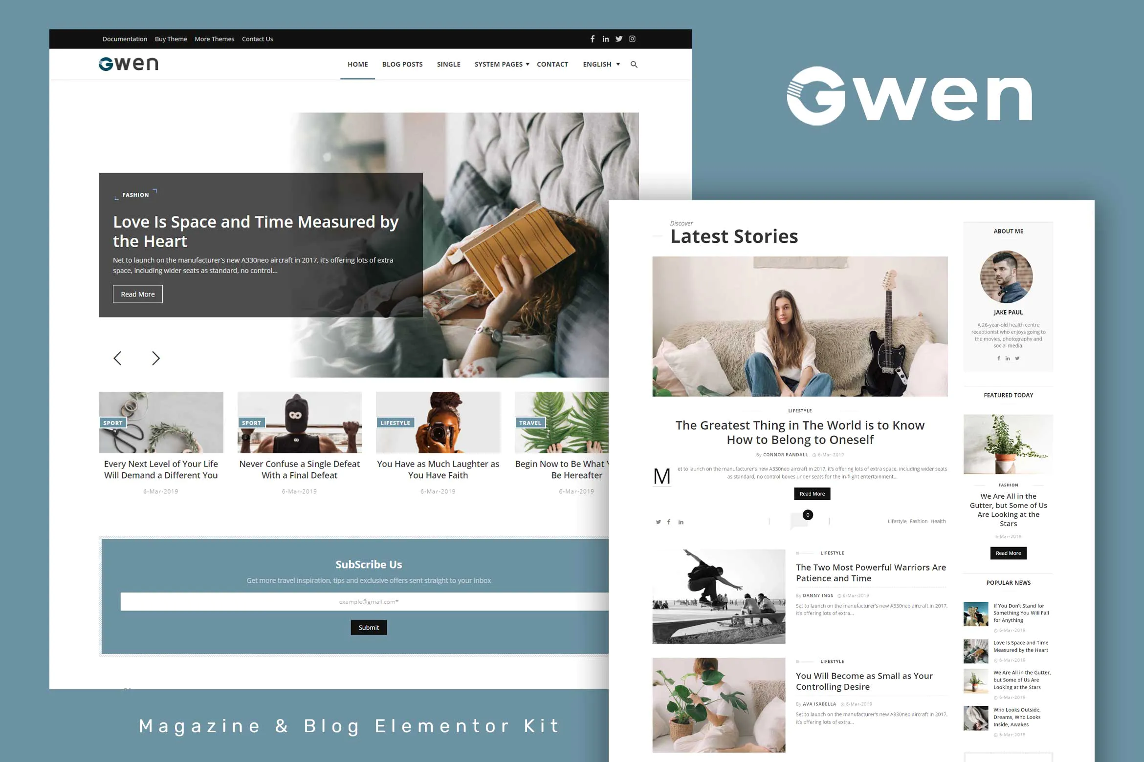 Gwen - Blog & Magazine Elementor Template Kit插图