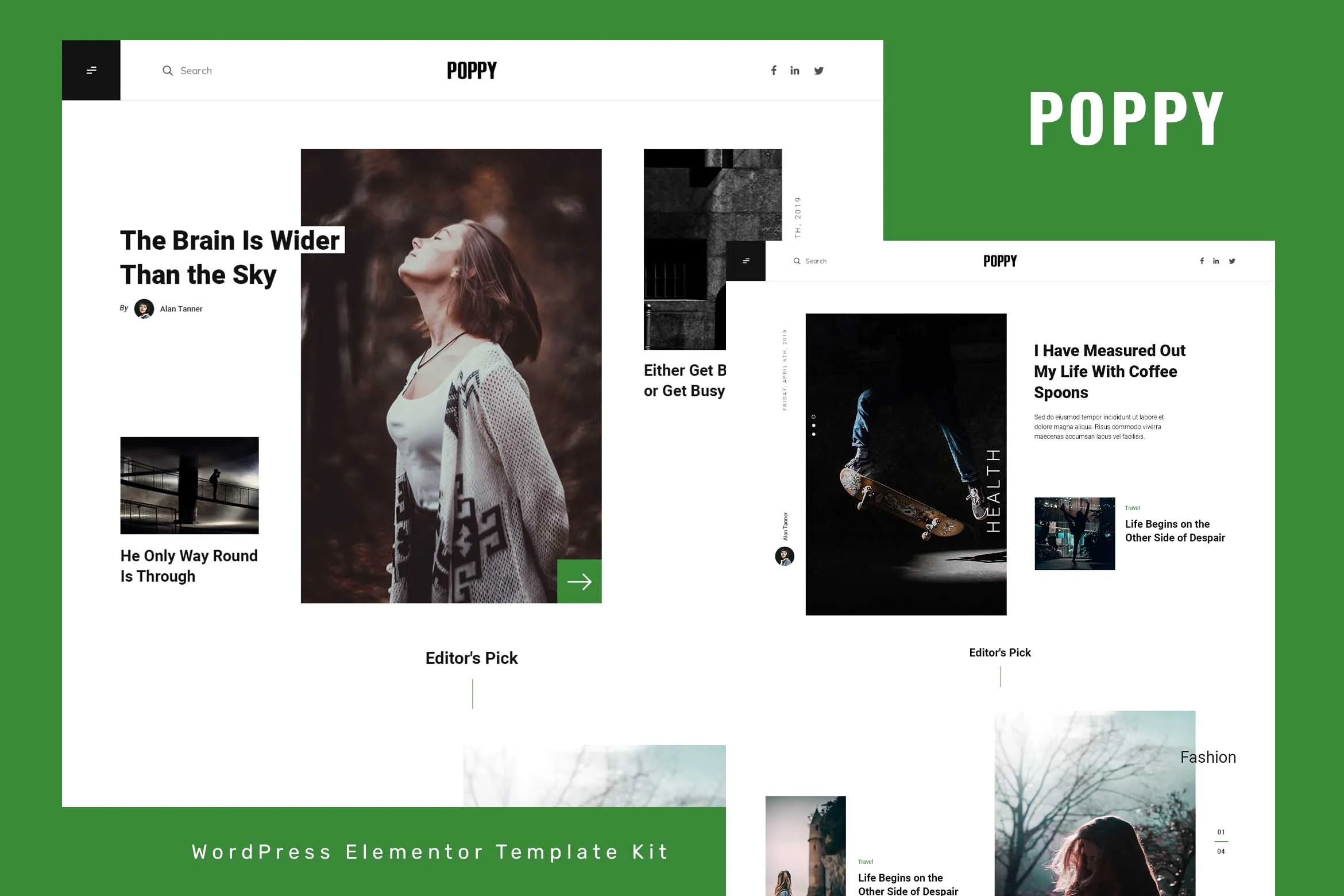 Poppy - Blog & Magazine Elementor Template Kit插图
