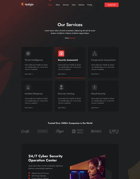 Redlight | Cyber Security & IT Management HTML Tem插图5