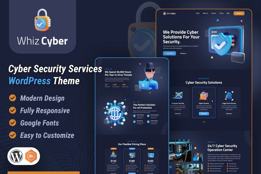 WhizCyber | Cyber Security WordPress Theme插图
