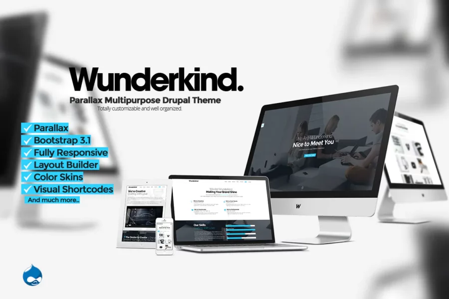 Wunderkind - 一页视差Drupal 7主题