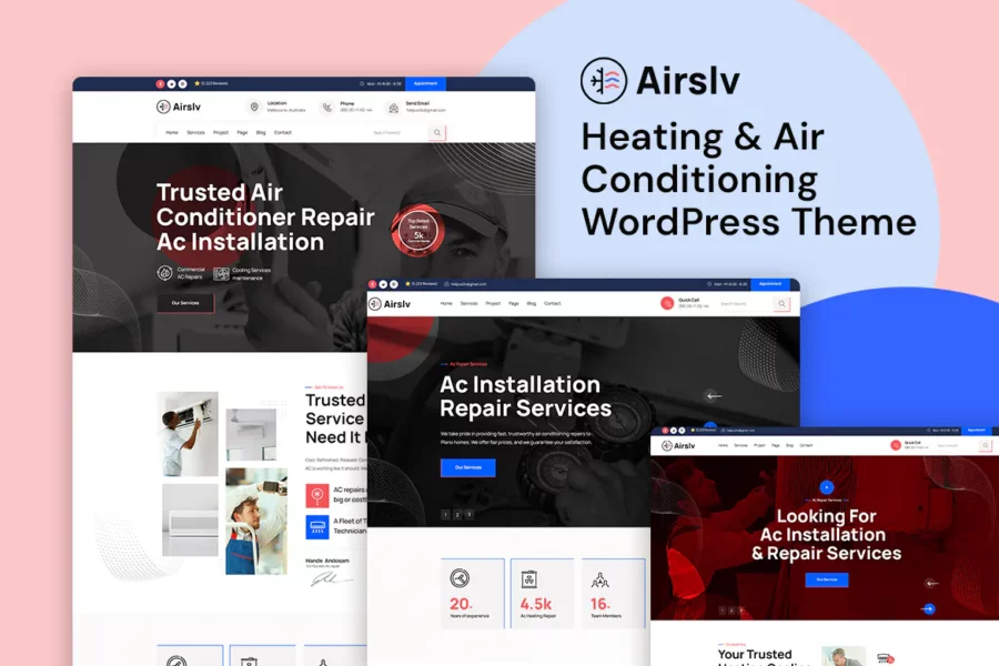 Airslv - Heating & Air Conditioning WordPress Them