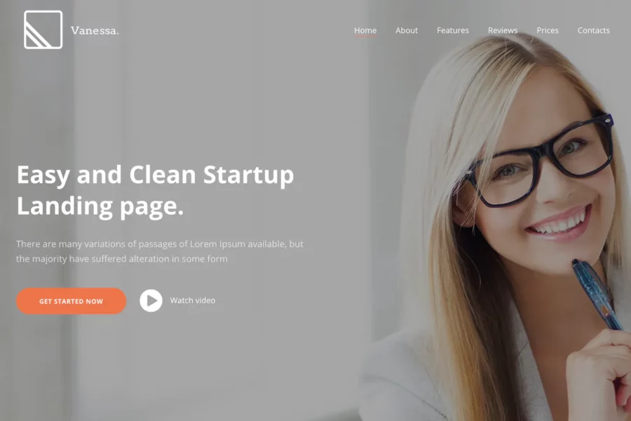 Vanessa — Easy Startup 登陆页面 Drupal 8.5 主题，具有轻盈和现代的设计。